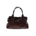 B Makowsky Leather Satchel: Pebbled Burgundy Print Bags