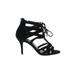 White House Black Market Heels: Gladiator Stilleto Cocktail Party Black Solid Shoes - Women's Size 9 1/2 - Open Toe