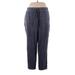 Cuddl Duds Velour Pants - High Rise: Blue Activewear - Women's Size X-Large