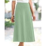 Blair Everyday Knit Long Skirt - Green - 1X - Womens