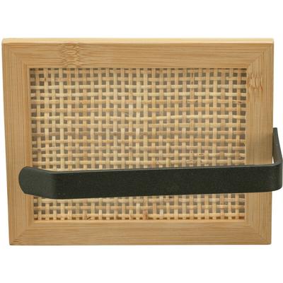 Toilettenpapierhalter Allegre, Aus Bambus und Rattan, Braun, Bambus natur, Rattan natur, Stahl