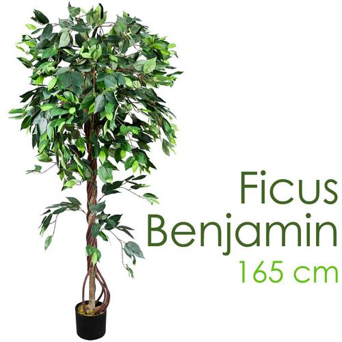 Kunstpflanze Künstliche Pflanze Benjamin Ficus künstlicher Baum Künstlich im Topf Plastik Pflanzen