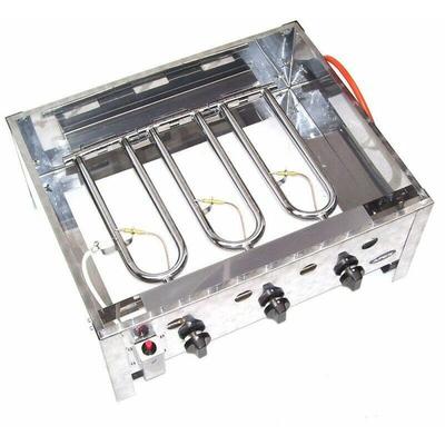 Apex - 55510 edelstahl gasbräter 10KW 3 flammig gasgrill bräter grill bbq Grillwagen Pfanne set 1 Image