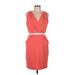 The Limited Casual Dress - Sheath V Neck Sleeveless: Orange Solid Dresses - New - Women's Size 6