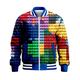 Garçon 3D Bloc de couleur Multicolore Veste manche longue Printemps Automne Hiver Actif Vêtement de rue Frais Polyester Enfants 3-12 ans Col en V Fermeture Eclair Plein Air du quotidien Standard