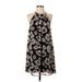 Lush Casual Dress - Mini Halter Sleeveless: Black Print Dresses - Women's Size Small