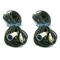 25 FT 3 Pin Male XLR + RCA Male Plug Mic Microphone Audio Cord Shielded Cable (2 Pack)