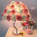 Romantique rose fleur led lampe de table style européen fête de mariage pour fille chambre chevet veilleuse décoration cadeau éclairage de vacances