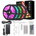 kwb Bande lumineuse LED Ruban LED waterproof 20m (4 5m) 5050 10mm rgb 600 leds strip lights with 44key ir remote control kit and 12v 10a eu us au uk power supply with a set Mounting bracket