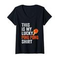 Damen This Is My Lucky Ping Pong Shirt - Lustiges Lucky Ping Pong T-Shirt mit V-Ausschnitt