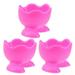 NUOLUX 3pcs Silicone Egg Cup Holders Boiled Egg Serving Cups Creative Heat Resistant Egg Cooker Cups (Red)