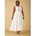 Plus Size Lace Paneled Chiffon Maxi Dress