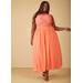 Plus Size Lace Paneled Chiffon Maxi Dress