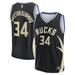 "Men's Fanatics Branded Giannis Antetokounmpo Black Milwaukee Bucks Fast Break Replica Player Jersey - Statement Edition"