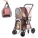 Folding Dog Stroller 3-in-1 Double Pet Stroller Detachable Carrier Bags - Large 4 Wheels Jogger - for Small Medium Pet