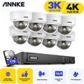 Annke - Kit Videosorveglianza Kit cctv telecamera di rete ir impermeabile 3K 8 Telecamere Sistema