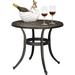 24â€� Cast Aluminum Outdoor Side Table All Weather Round Patio Coffee Table Porch Table Outdoor Bistro Table Outdoor End Table