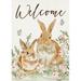 Welcome Easter Bunny Decorative Garden Flag Rabbit Lily Floral Flowers Butterfly Farmhouse Yard Outside Decorations Spring Outdoor Small Home Decor Double Sided 12 x 18