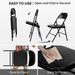 UbesGoo Metal Chairs Heavy Duty Iron Folding Chairs for Kitchen Dining Room Party Chair for Commercial Activities and Events Portable Chairs Black