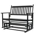 2 Person Swing Glider Chair Wooden Garden Patio Rocking Seating Bench for Outside