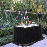 Pengzhipp Table Cloths Skirt Wedding Birthday Party Dessert Decoration Tulle Skirt Durable Home Textiles Black