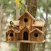 Oneshit Bird Feeders Wooden Hummingbird Birdhouse Solid Wood Birdhouse Ornament Rustic Outdoor Birdhouse Cottage Style Gardening Hanging Bird Feeder Clearance Sale