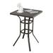 Amijoy Outdoor Bar Table 37 Bar Height Patio Table with Metal Frame & Slatted Tabletop Bistro Garden Table