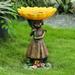 Cevemin Bird Baths for Outdoors Outdoor Bird Bath Birdbath Sunflower Bird Feeders Bowl with Base for Garden Yard Decor