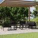 Garden Outdoor Lawn Yard Terrace Balcony Seat Seating Sitting Chair Bench Furniture 9 Piece Patio Lounge Set with Cushions Aluminum Anthracite