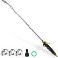 29 Inch Sprayer Wand Replacement Universal Pump Sprayer with 3/8 Brass Barb Stainless Steel Adjustable Garden Spray Wand for Tank Sprayer with Shut Off Valve Quick Connector Hose Clamps