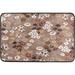 FREEAM Khaki Blossom Flowers Doormats Bathroom Floor Mat Lightweight Non-Slip Area Rugs Entrance Front Door Rug for Outdoor Garden Kitchen Bedroom 23.6 x 15.7