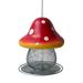 Blasgw Red Solar-Powered Bird Feeder A Color-Changing Outdoor Hanging Garden Lantern for Birds Yellow