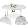 65 Dia Round Dining Table Comfortable White Patio Plastic Folding Table for Outdoor