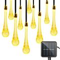 Solar String Lights Outdoor LED Water Drop Solar Powered String Lights with 8 Modes Solar Raindrop String Lights Multicolor Solar Teardrop String Lights (21.3/32.8/65.6 FT 30/100/200 LED)
