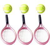 3 Sets Mini Tools Tennis Racket Rackets Kids Sports Toys Plastic Models Women Child