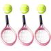 3 Sets Mini Tools Tennis Racket Rackets Kids Sports Toys Plastic Models Women Child