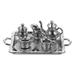 1 Set Miniature Metal Tea Cup Teapot Cup Saucers Doll House Scene Models