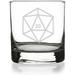 D20 Dnd Dice Round Rocks Glass - Dnd Glass Dnd Gift Dungeons Dragons Whiskey Glass