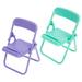 2 Pcs Folding Chair Chairs Toy Cell Phone Stand Micro Wood Baby Toddler Dollhouse Miniatures Plastic