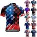 APEXFWDT Cycling Jersey Men Men s Bike Tops Zipper Cycling Jersey Short Sleeve USA Flag Shirt Patriotic Shirts for Men Big and Tall