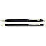 250105 Classic Century Pen & Pencil Set Black/23 Kt. Accents