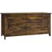 HOMCOM 39.4 Storage Chest w/ 2 Safety Hinges Wooden Box Rustic Brown