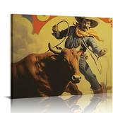 Nawypu COWBOY Rodeo Poster Texas Cowboy Reunion 1930 Vintage Poster Canvas Wall Art Picture Prints Wallpaper Family Living Room Decor Posters