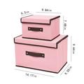 QUYUON Cubes Storage Organizer with Lids Foldable Storage Box with Lid 2pcs (large + Small) Fabric Storage Box with Lid Closet Storage Box Room Organization Office Storage Toy Storage Pink