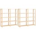 vidaXL 1/2/3/5/10x Solid Wood Pine 5-Tier Storage Rack Wooden Organizer Unit