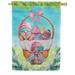 America Forever Easter Basket House Flag 28 x 40 inch Double Sided Eggs Gnome Girl Farmhouse Small Spring Flowers Holiday Seasonal Easter Day Flags for Outdoor Yard Lawn Decoration