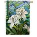 America Forever Spring Flower House Flag 28 x 40 inch Double Sided Glass Style Lily Rustic Floral Farmland Small Spring Holiday Seasonal Easter Day Flags for Outdoor Yard Lawn Decoration