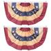 Bunting Flags Patriotic Bunting American Pleated Fan Flag USA Half Fan Banner Primitive Tea Stained Flag for Independence Day Decorations (2 x 2.95 Feet)