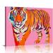 Nawypu Funky Pink Orange Tiger Canvas Wall Art Trendy Preppy Animal Painting Poster for Girls Bedroom Cute College Dorm Apartment Wall Decor Hot Pink Girly Art Print