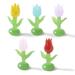 5pcs Handcraft Glass Blown Mini Cute Flowers Plants Art Figurines Home Office Tabletop Garden Simulation Plants Decorations Car Inner Ornaments